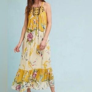 Anthropologie One September Paradiso Maxi Dress Koi Fish Print size S
